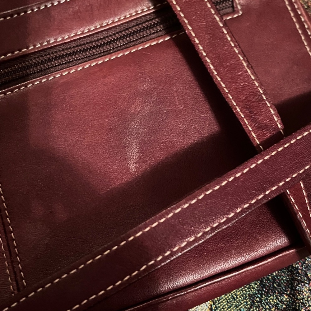 Tignanello BROWN Leather Shoulder Bag with Buckle Accents - Picture 6 of 11